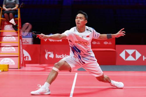 Jonatan Christie bermain di BWF World Tour Finals 2024 (Foto: PBSI)