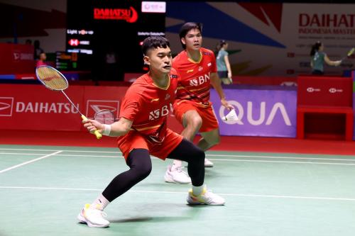 Leo Rolly Carnando/Daniel Marthin beraksi di Indonesia Masters 2024 (Foto: PBSI)