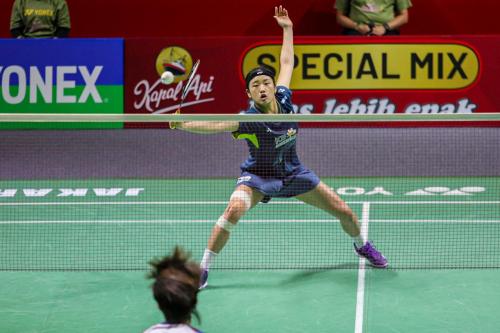 An Se-young beraksi di Indonesia Open 2024 (Foto: MPI/Aldhi Chandra Setiawan)